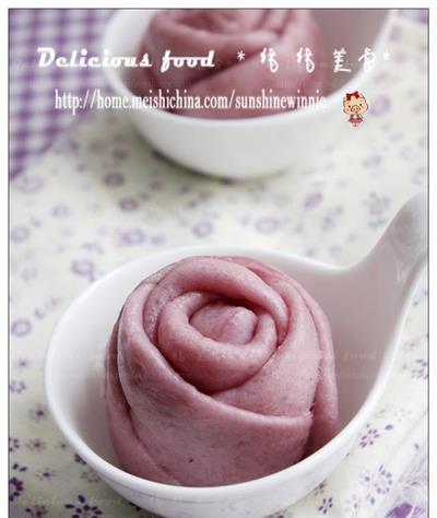 紫薯馒头玫瑰花的制作方法（手把手教你做美味又美丽的馒头）