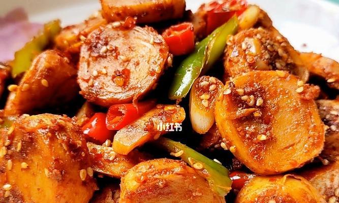 香炸孜然炒面筋（炸出面筋的香气，孜然的香味扑鼻而来）