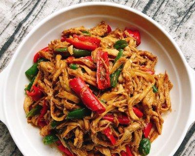 香炸孜然炒面筋（炸出面筋的香气，孜然的香味扑鼻而来）