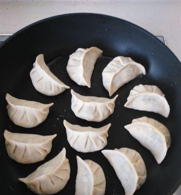 美味猪肉韭菜煎饺（家常美食，轻松DIY，煎出香气四溢的口感）