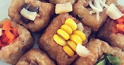 以油豆腐制作香喷喷的糯米饭（口感软糯，香气四溢的家常美食）