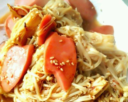 虾球烩金针菇，清爽美味享受（轻松学会制作）