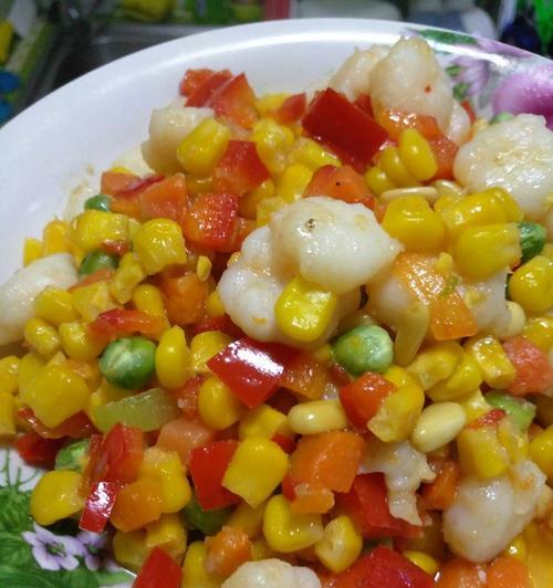 三色炒虾仁，美味可口健康又营养（传统烹饪技巧）