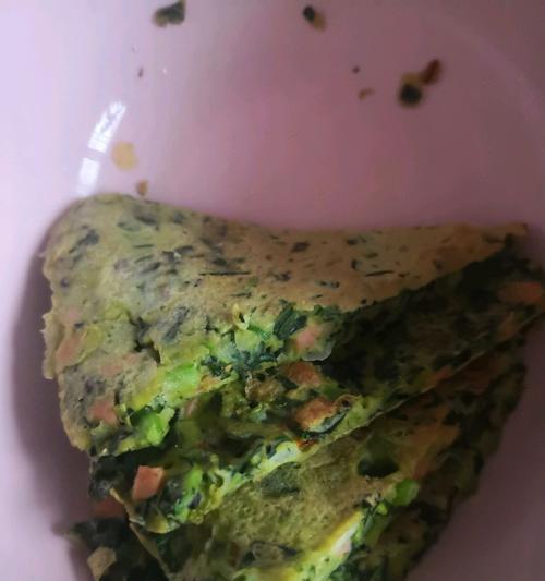 三彩鸡蛋饼的制作方法（用绿）