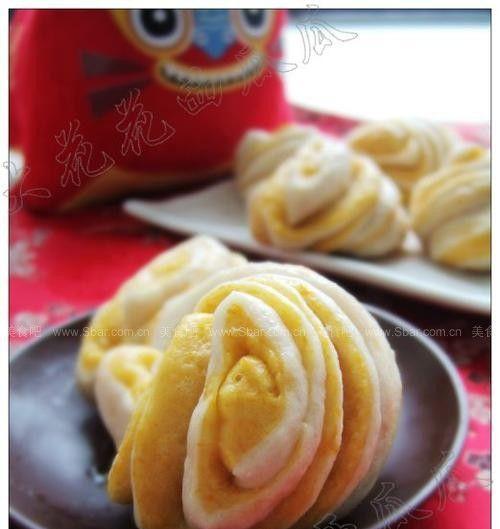 健康生活的美食——亚麻籽粉双色花卷（低脂低糖）