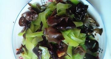 三药莴笋炒木耳，味道鲜美健康（传统佳肴）